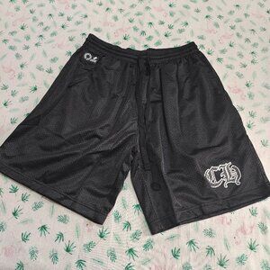 Chrome Hearts Black Mesh Athletic Shorts with Embroidered Logo